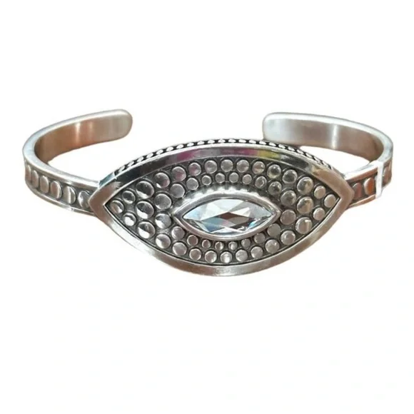 NWT Brighton Pebble Disc Marquise Cuff Bracelet - Picture 2 of 7